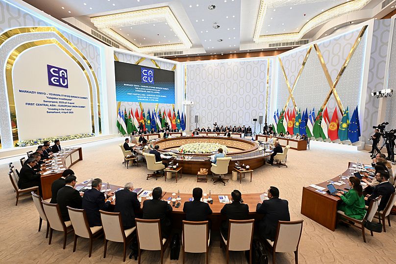 A view of the first summit between the leaders of the EU and the five countries of Central Asia in Samarkand, 4 April, 2025