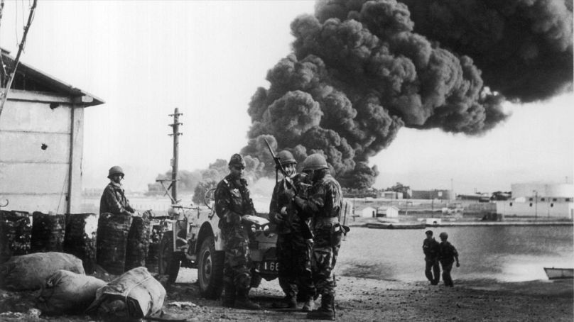 Európai és izraeli katonák Szueznél, 1956