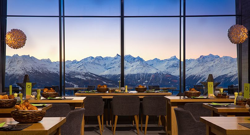 Inside Hotel Chetzeron's restaurant
