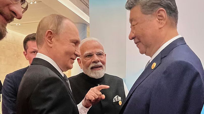 Putyin, Modi és Hszi Kínában, 2025 augusztus