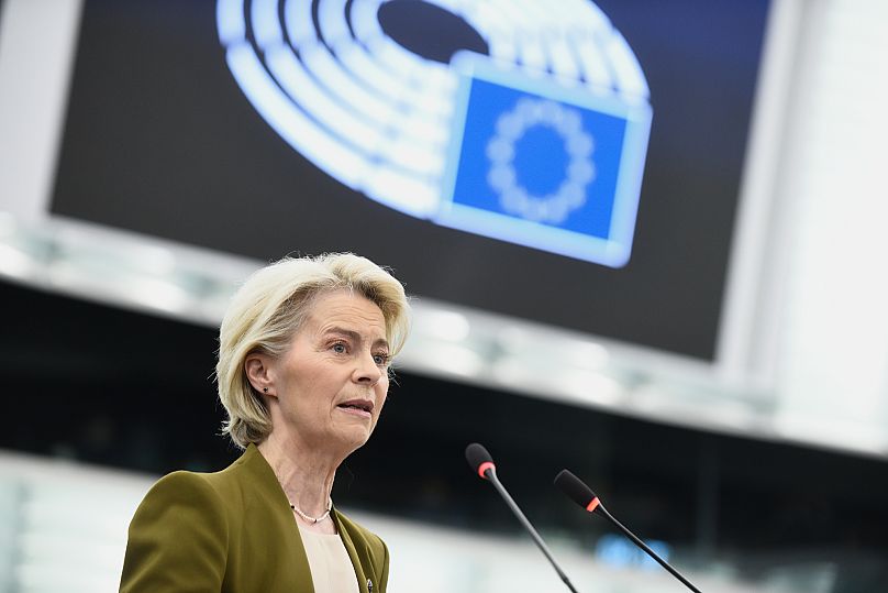 Avrupa Komisyonu Başkanı Ursula von der Leyen, Strazburg’daki Avrupa Parlamentosu’nda “Birliğin Durumu” konuşmasını yaptı, 10 Eylül 2025.