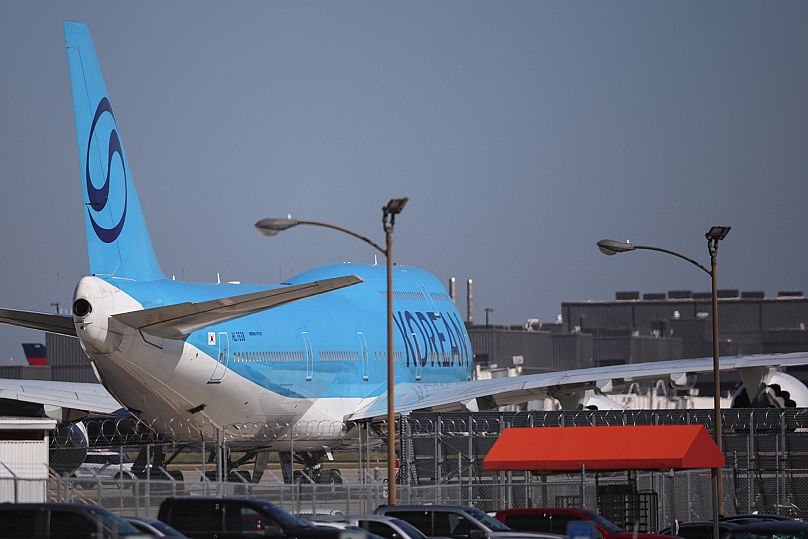 A Korean Air charter plane at Hartsfield-Jackson International Airport in Atlanta, 10 September, 2025