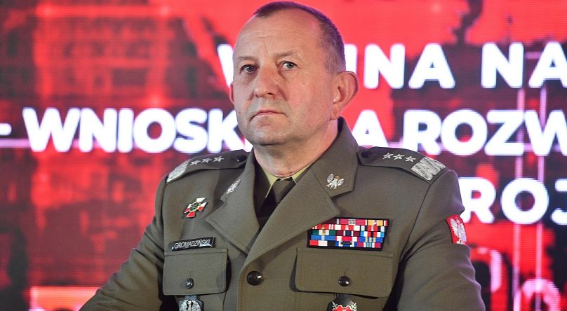 Jaroslaw Gromadzinski tábornok egy katonai fórumon, 2022 