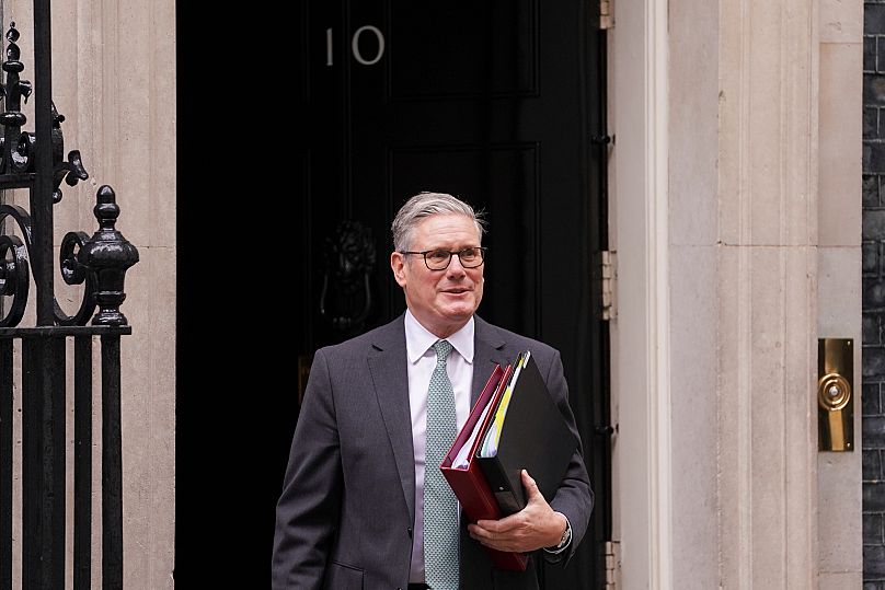Britain's Prime Minister Keir Starmer leaves 10 Downing Street as he makes his way to Parliament for Prime Minister Questions in London, 10 September, 2025