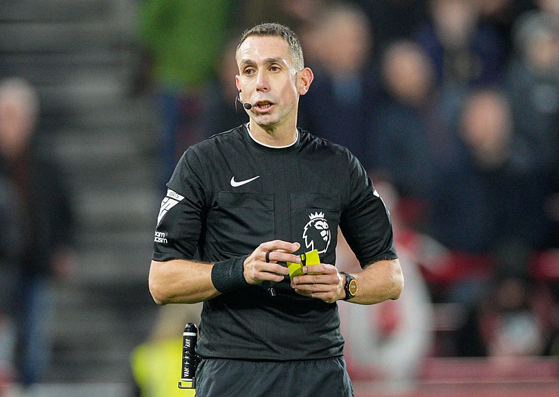 Referee David Coote during the English Premier League match between Brentford and Aston Villa in London, 17 December, 2023