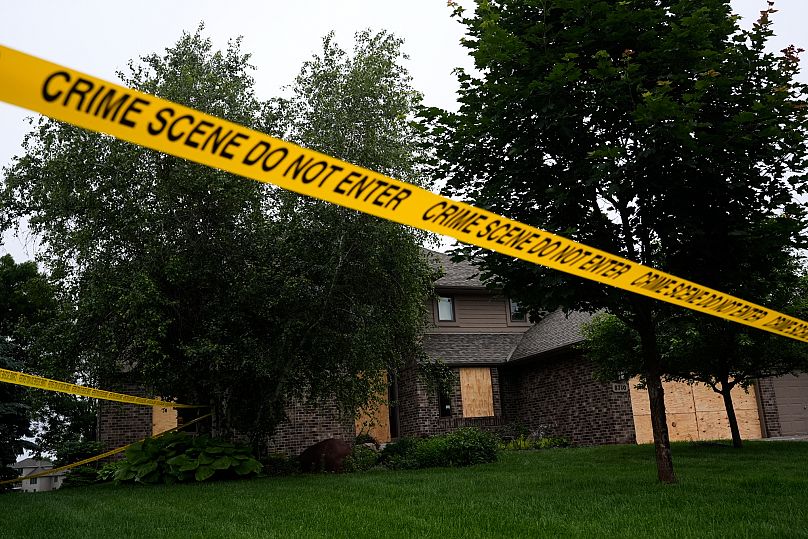 FILE: Police tape blocks off the home of Minnesota state Representative Melissa Hortman, Sunday, 15 June 2025