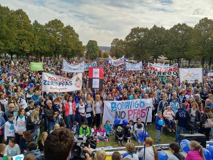 One of the protests organised by Mamme No PFAS