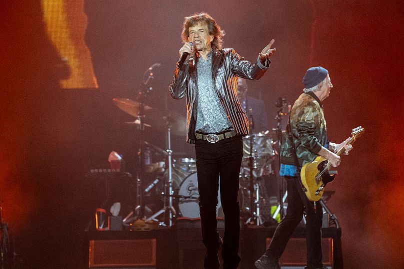 Mick Jagger during the first night of the US leg of The Rolling Stones' "Hackney Diamonds" tour - Sunday 28 April 2024, Houston