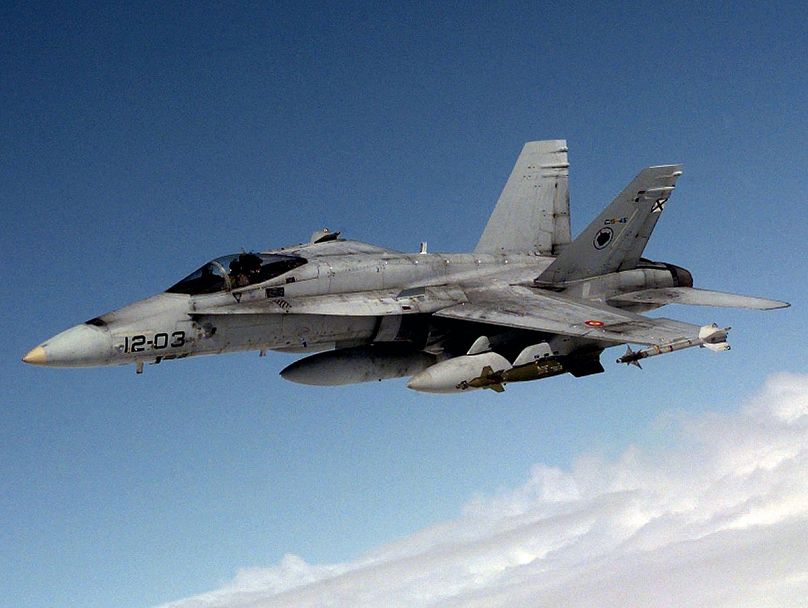 A spanyol légierő F-18 gépe