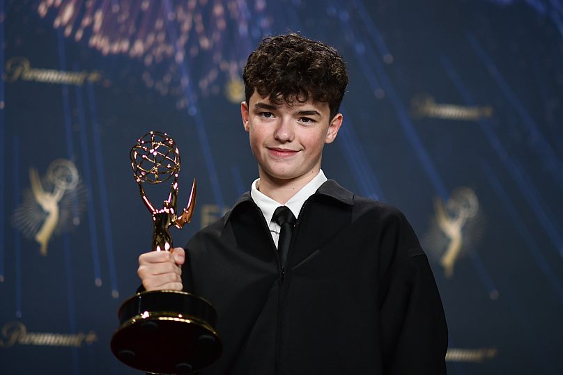 Owen Cooper with his Emmy