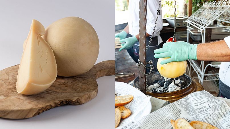 The Caciocavallo Podolico cheese.