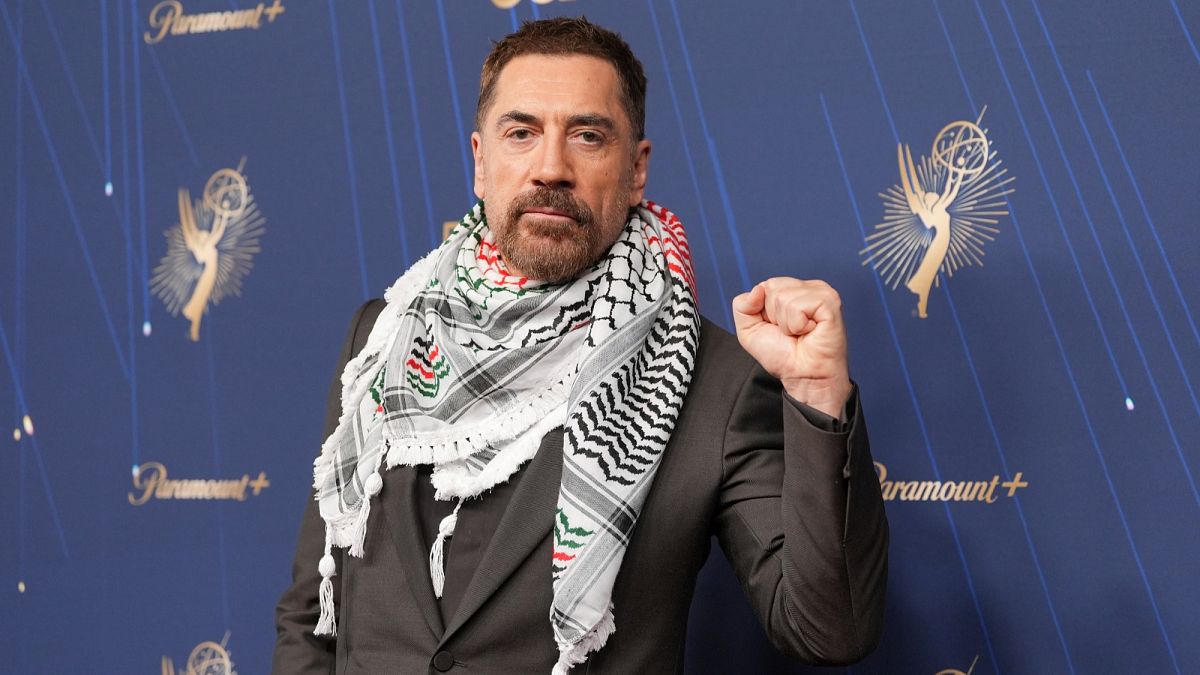 Javier Bardem wears keffiyeh at 2025 Emmys in support of Palestine