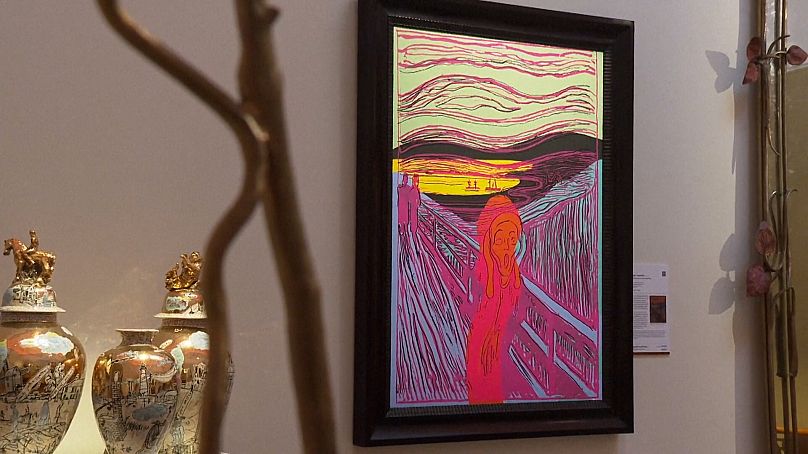 Andy Warhol's 1984 'The Scream' painting on display at Sotheby's London 