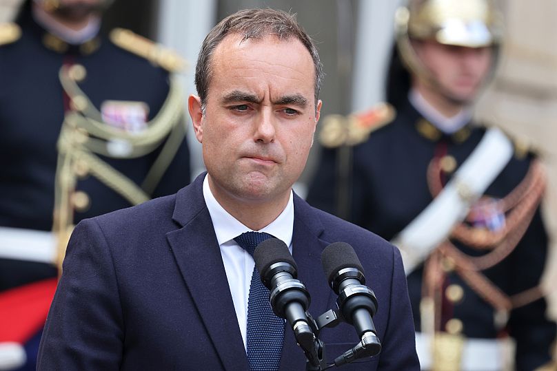 Sébastien Lecornu speaks at the end of the handover ceremony at the Prime Minister’s residence in Paris, 10 September, 2025 