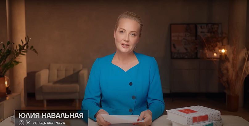A screenshot from Yulia Navalnaya's video 