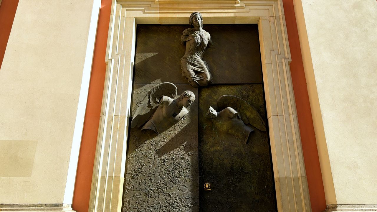  Doors to the Church of Our Lady of Grace in the Old Town in Warsaw made by Igor Mitoraj