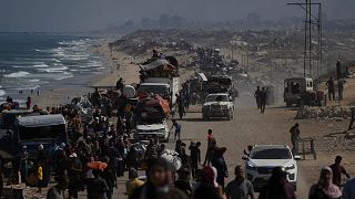 Truck carrying displaced people hit by Israeli strike in Gaza