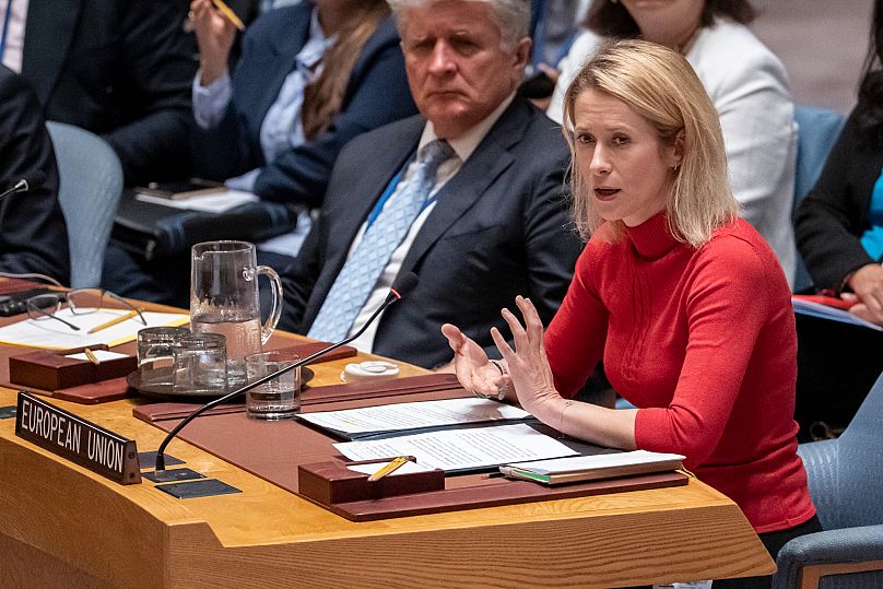 EU foreign policy chief Kaja Kallas speaks during a Security Council meeting at the United Nations Headquarters, 22 September, 2025