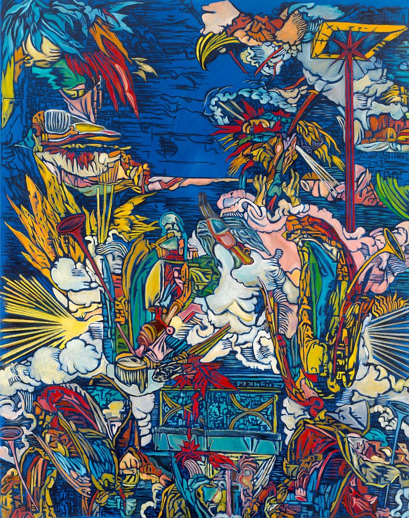 a.antonopoulou.art, Christos Athanassiadis, Apocalypsis I, 2022, oil and charcoal on canvas, 193 x 154 cm