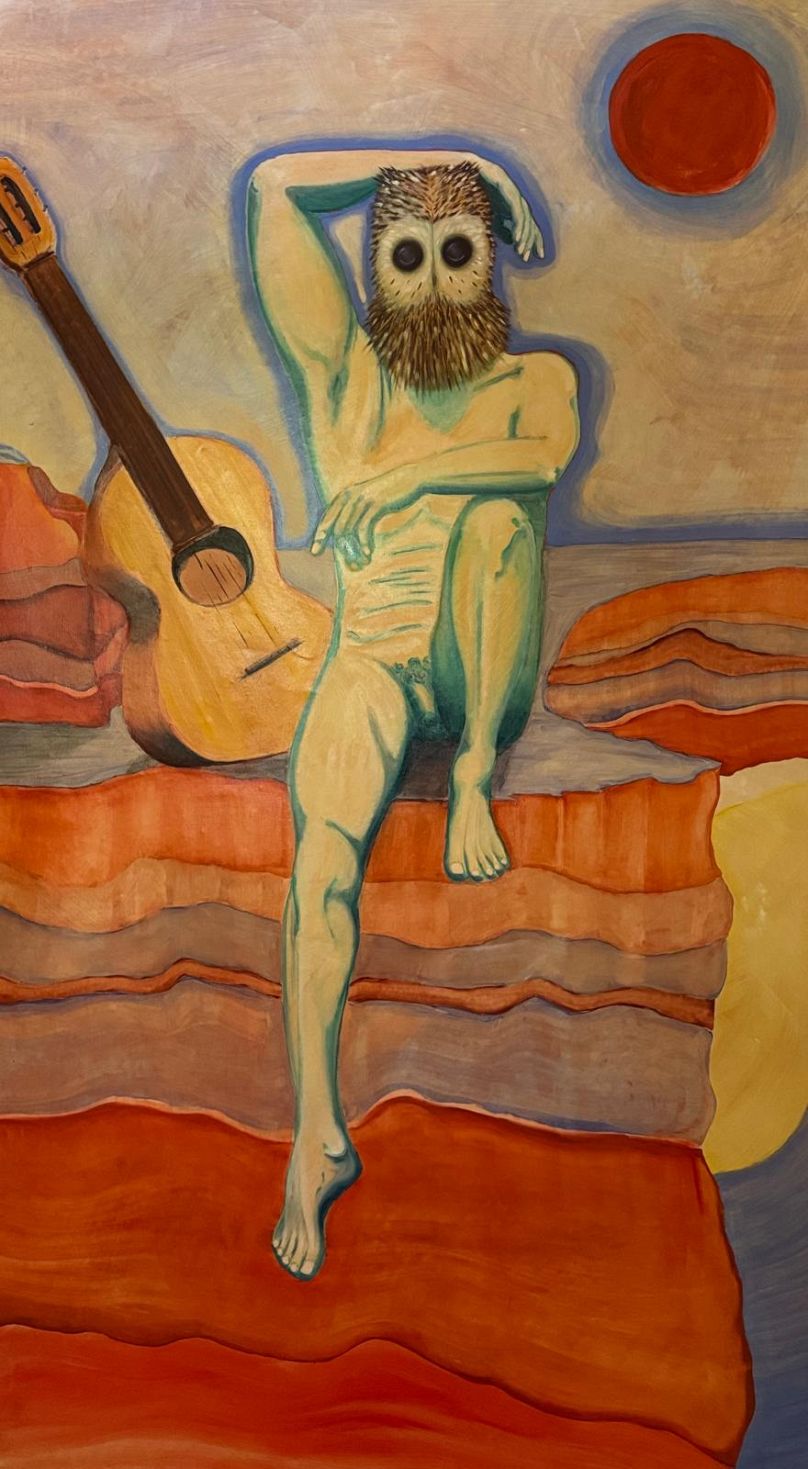 Spazio b5, Mons Jorgensen, Poer, 2025, oil on linen, 110 x 200 cm