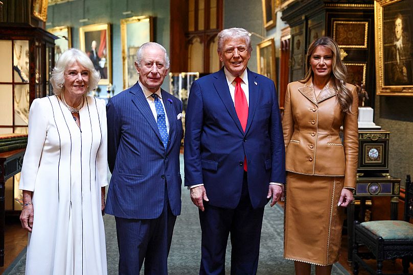 President Donald Trump and First Lady Melania Trump with King Charles and Queen Camilla at Windsor Castle, 18 September, 2025