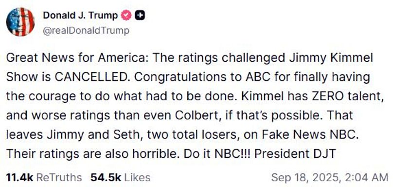 Donald Trump's post