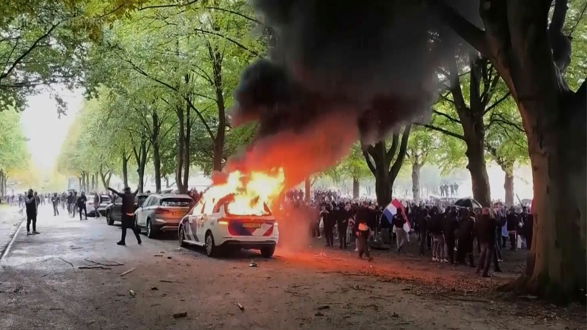 Anti-immigration demonstration in The Hague turns violent, weeks before general election