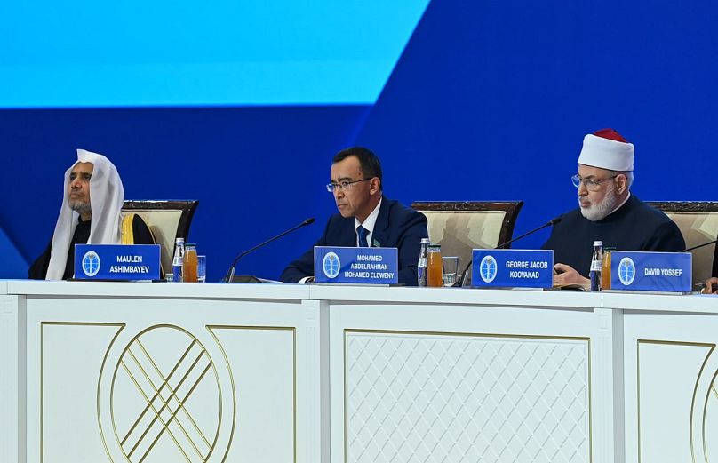 Head of Congress Secretariat Maulen Ashimbayev presiding over the Congress session