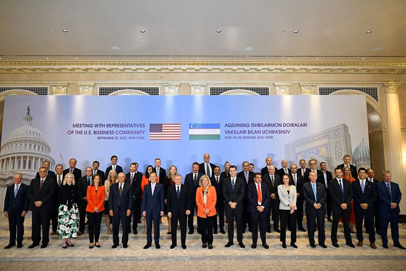 Family foto for the meeting of Uzbekistan's President with representatives of  leading American companies, investment funds and financial institutions