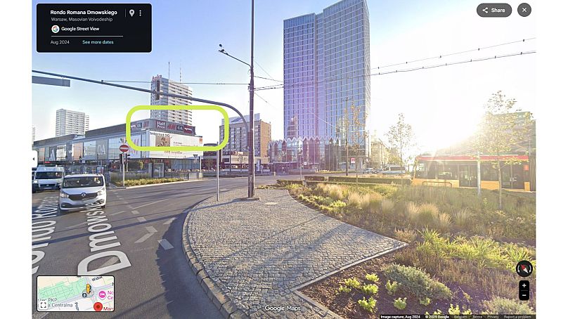 The same signs can be seen via satellite imagery from Google Maps