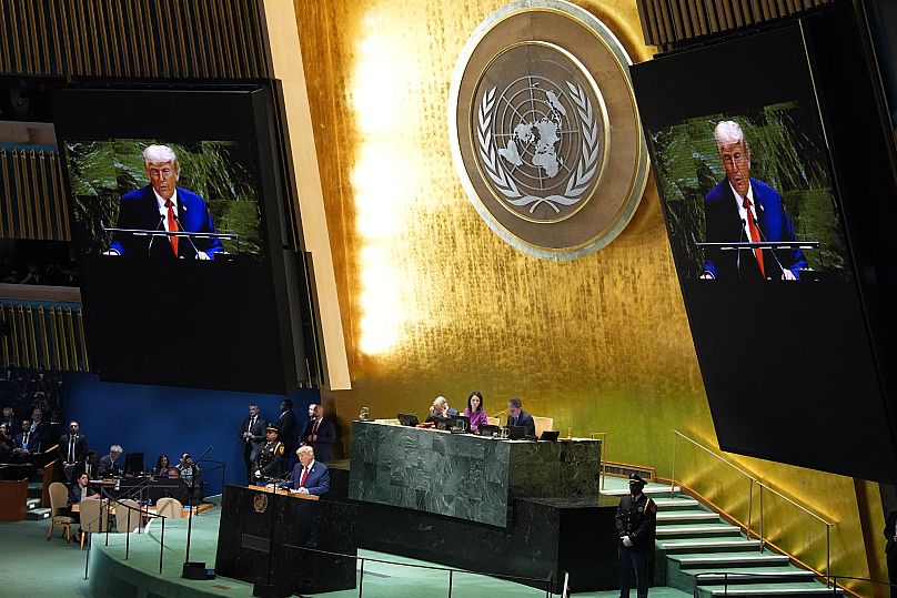 US President Donald Trump speaks to the United Nations General Assembly in New York, 23 September, 2025