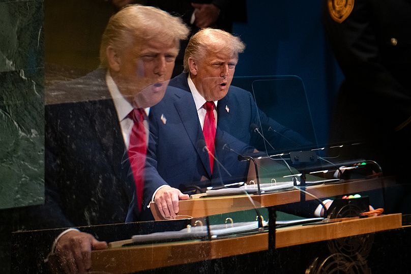 US President Donald Trump addresses the 80th session of the United Nations General Assembly in New York, 23 September, 2025