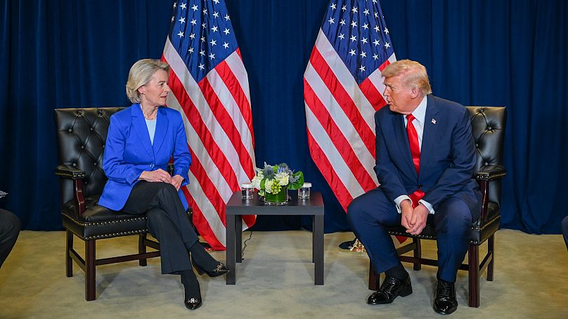 Ursula von der Leyen met with Donald Trump in New York City.