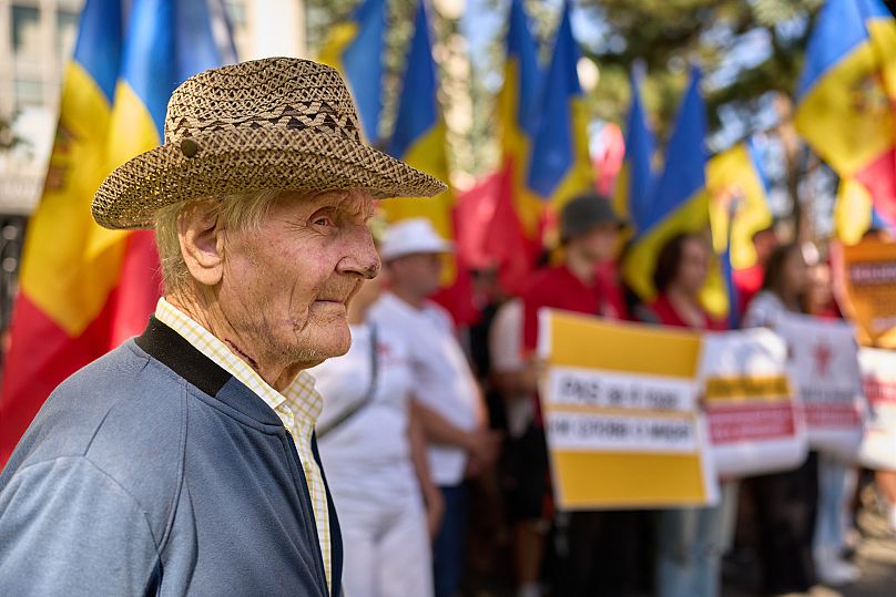 Rassemblement prorusse à Chișinău, le 24 septembre 2025.