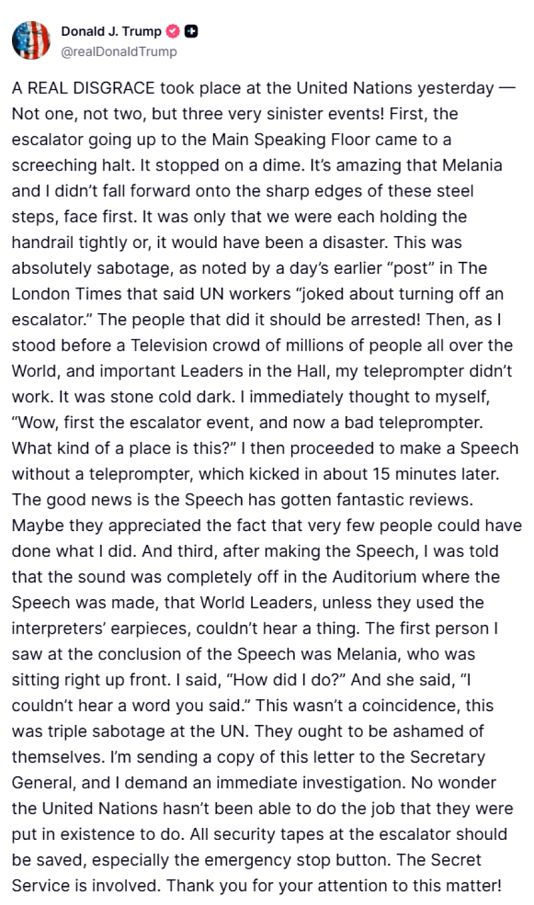 Donald Trump's post