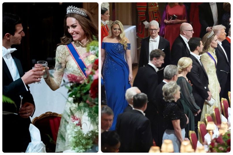 3  Michael Boulos és Katalin hercegnő, Tiffany Trump és Tim Cook a windsori díszvacsorán, 2025. szeptember 17-én