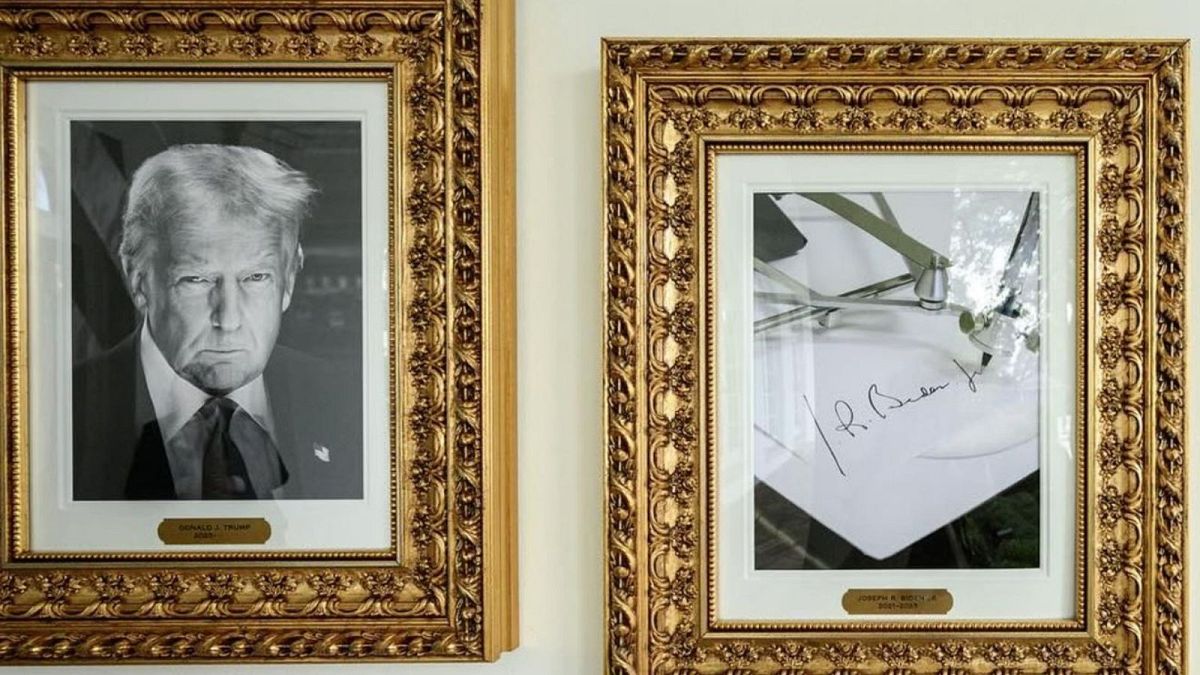 Sassy or childish? Trump replaces Joe Biden’s White House portrait with autopen