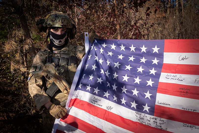 A volunteer fighter with callsign Dima from Texas, who serves with the 23rd separate rifle battalion of Ukraine's Armed Forces, Kharkiv region, 26.10.24