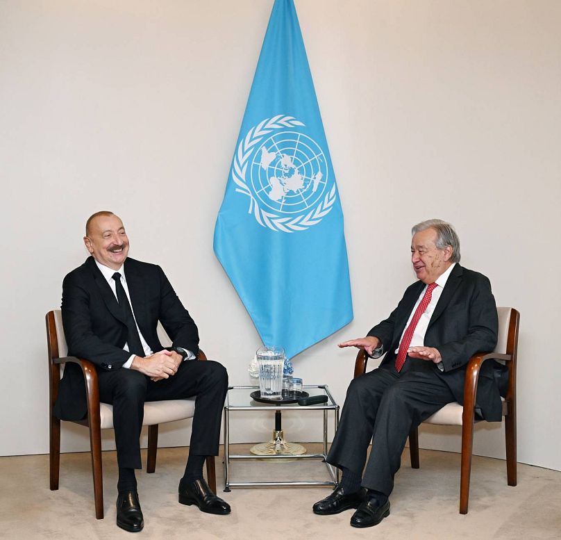 Azerbaijan’s President Ilham Aliyev and UN Secretary General Antonio Guterres