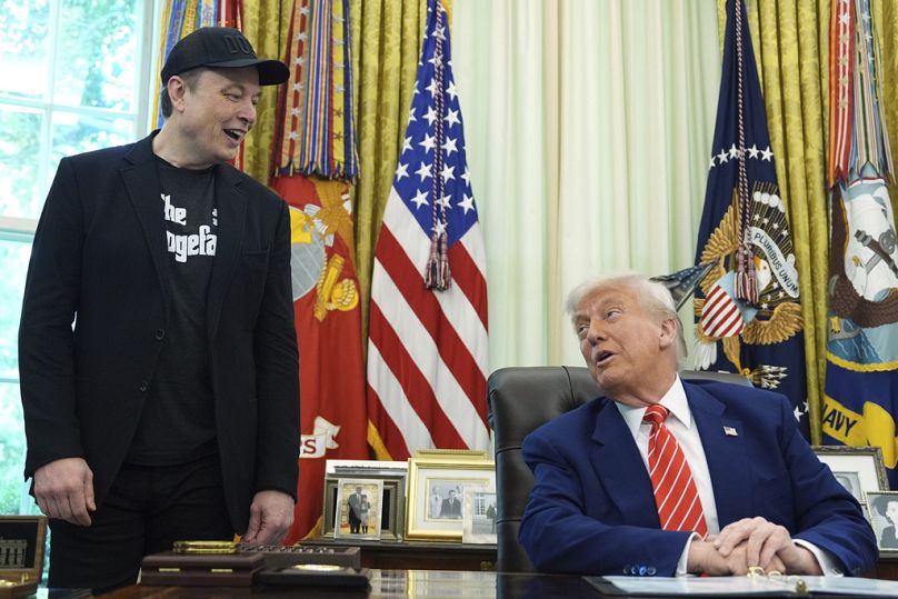 ARCHIVO - El presidente Donald Trump habla durante una conferencia de prensa con Elon Musk en el Despacho Oval de la Casa Blanca, 30 de mayo de 2025, en Washington
