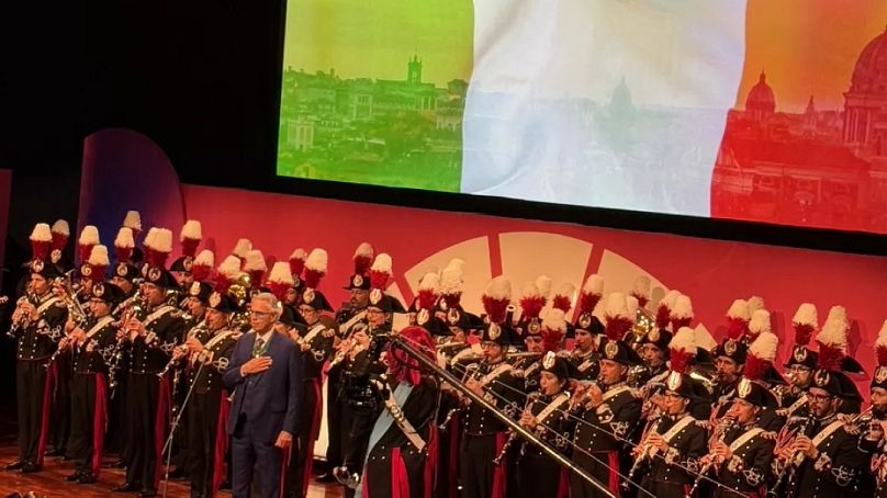 Andrea Bocelli, en la actuación especial en la ceremonia de apertura. 