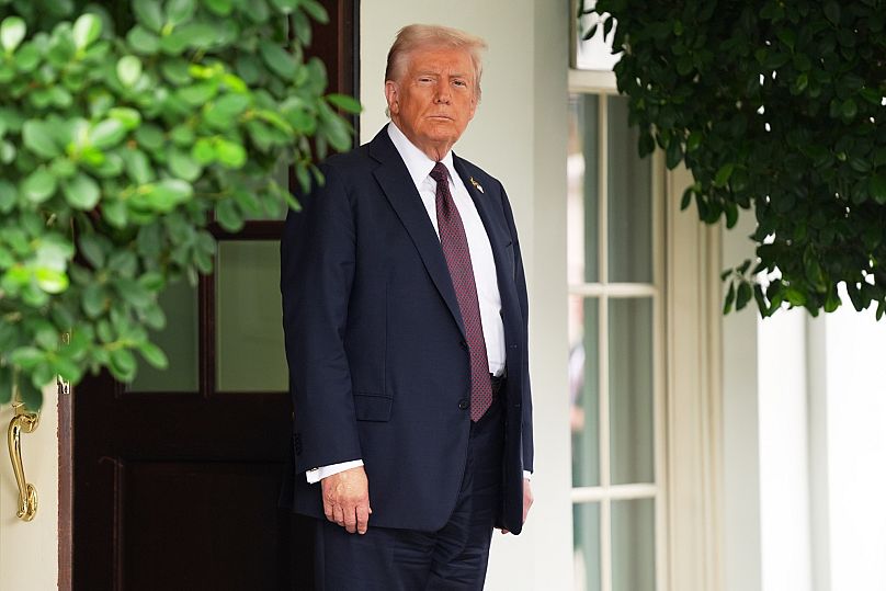 US President Donald Trump standing outside the White House, 29 September, 2025