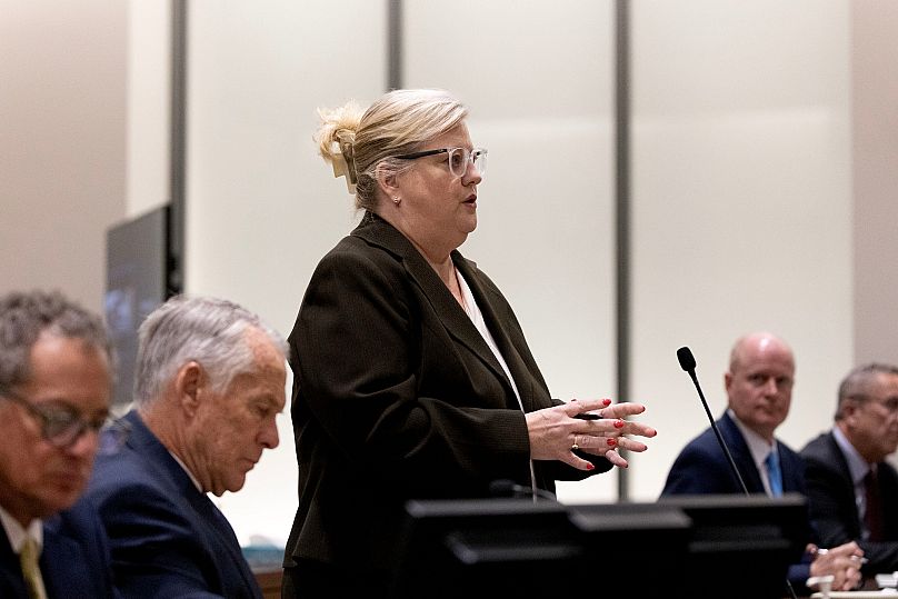 Defence attorney Kathryn Nester representing Tyler Robinson speaks during a waiver hearing in Utah County Court in Provo, 29 September, 2025