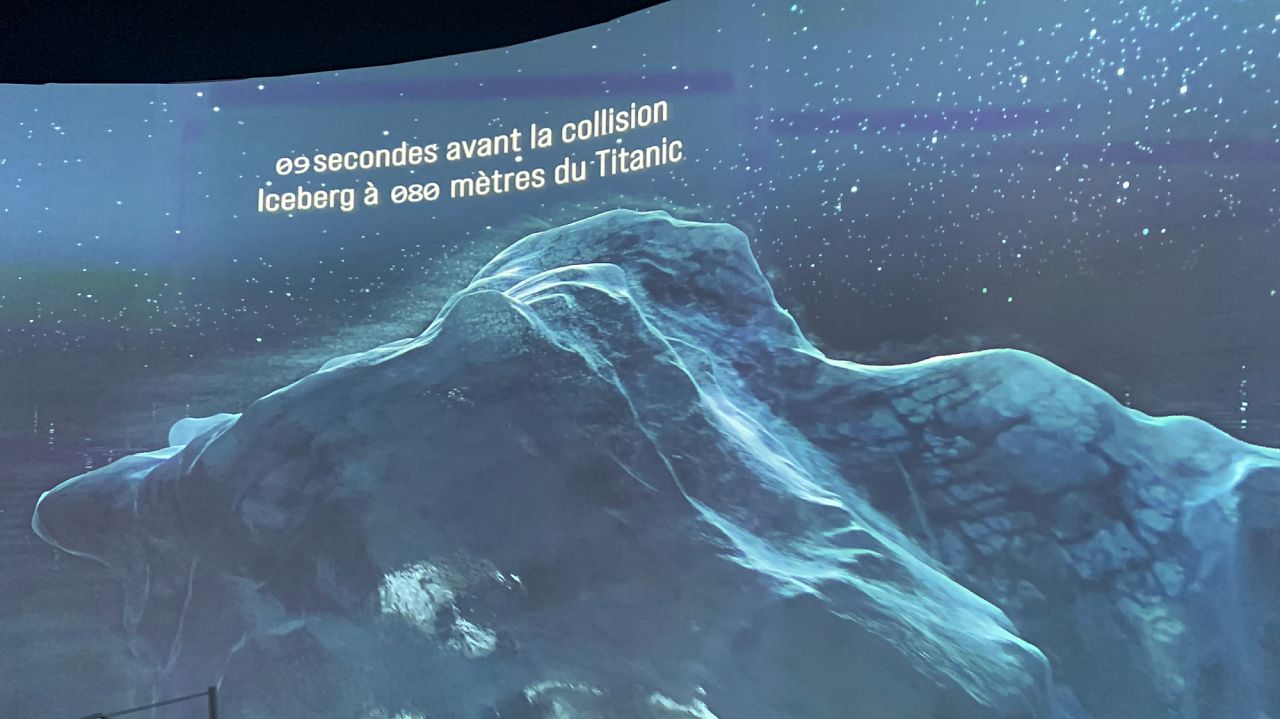 An animated video explaining the minutes leading up to the Titanic's collision with the iceberg
