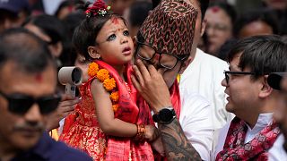 A two-year-old girl is chosen as Nepal’s new living goddess