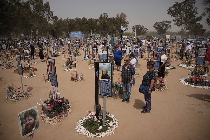 Israel celebra un día conmemorativo en el lugar del ataque contra el festival de música Nova, el 7 de octubre de 2023. 