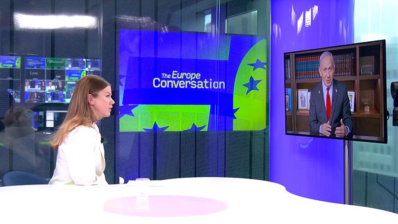 Benjamin Netanyahu interviewé par Sasha Vakulina d'Euronews
