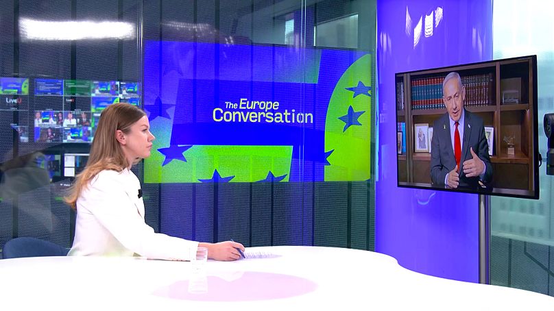 Benjamin Netanyahu lors de son interview sur Euronews