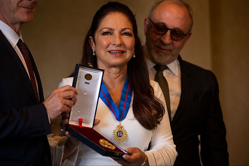 FILE: Gloria Estefan receives Spain's Gold Medal of the fine arts for excellency in arts, theatre and music, July 2018