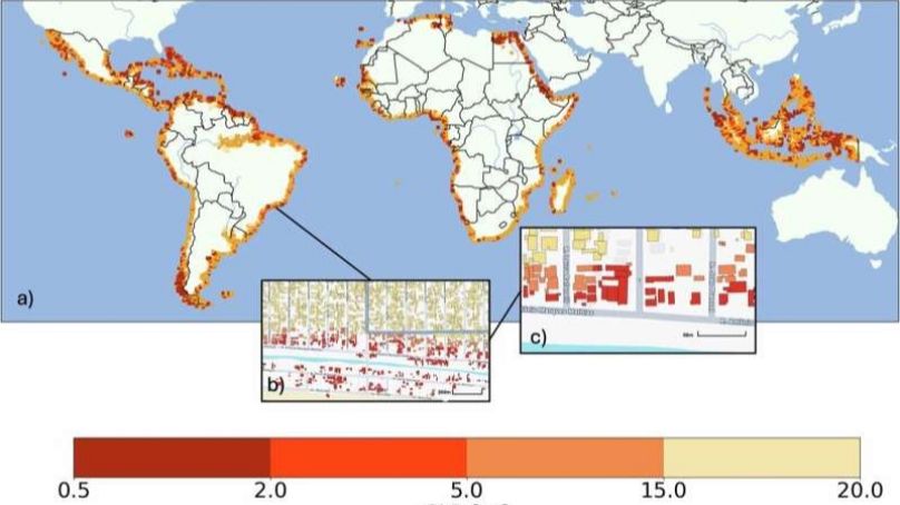 Exposure to building inundation as a function of LSR.